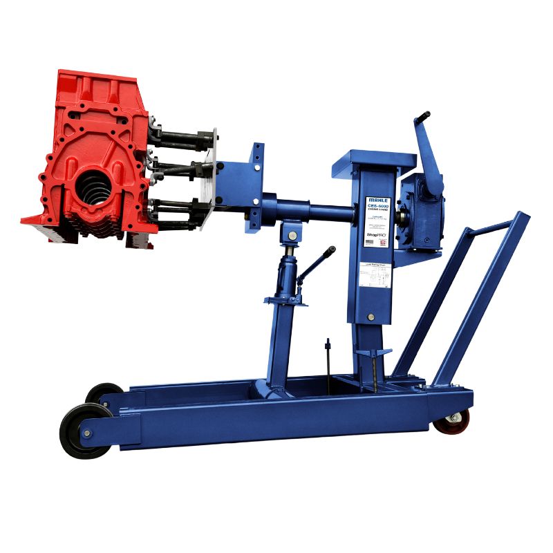 6,000lb HD Engine Stand in Blue - Rollover Style by Mahle Side View