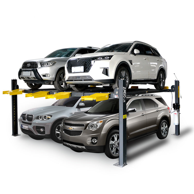 409-DPX 9,000lb Double Parking Lift for Garage by Amgo - Front view