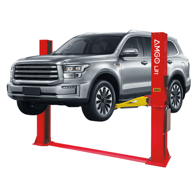 BP-10 10000lb 2 Post Car Lift - Symmetric - Side View with car Lifting