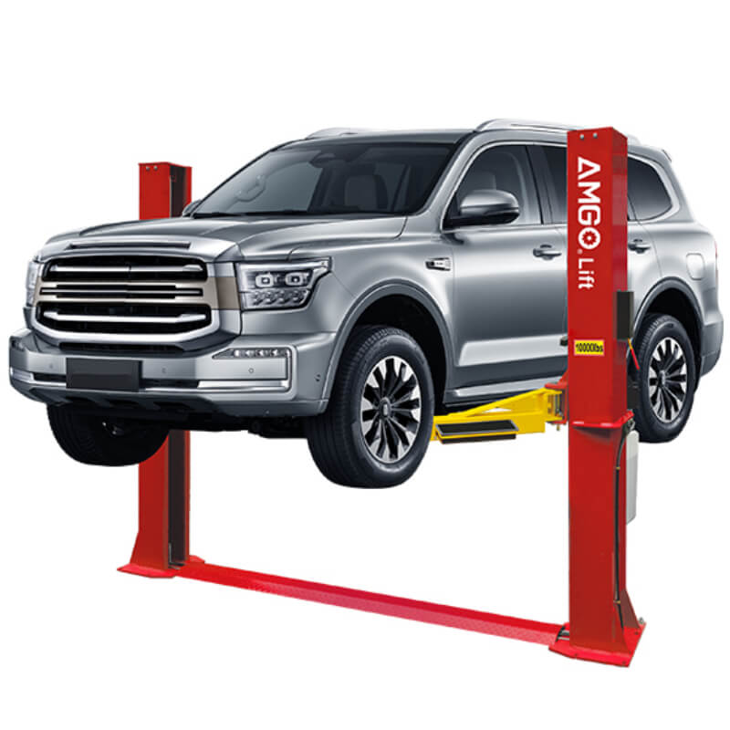 BP-10, 5 Ton 2 Post Car Lift - Symmetric by Amgo Side View with Car Lifting