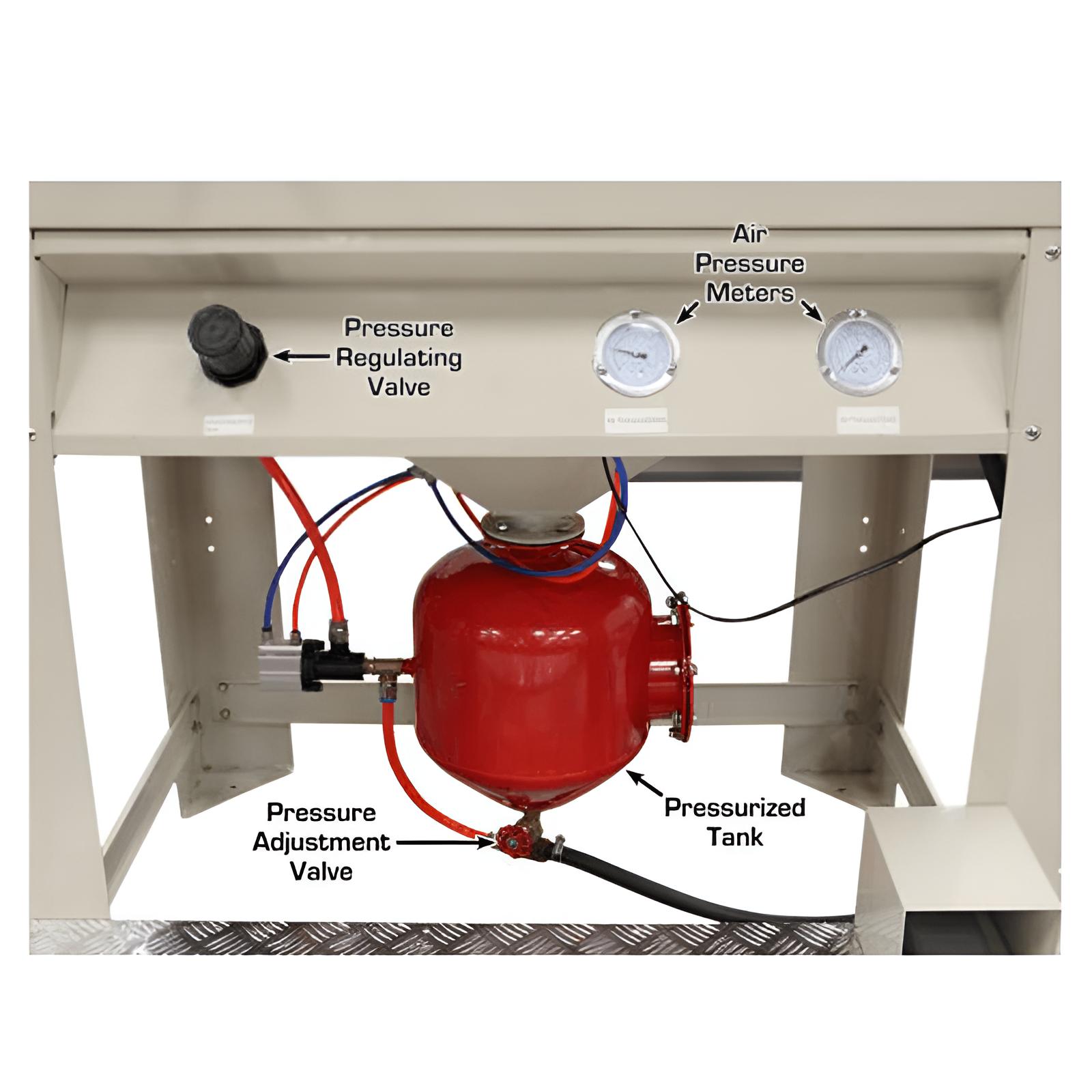 Atlas PSBC990 Pressurized Large Sandblast Cabinet w/ Vacuum - Tank View