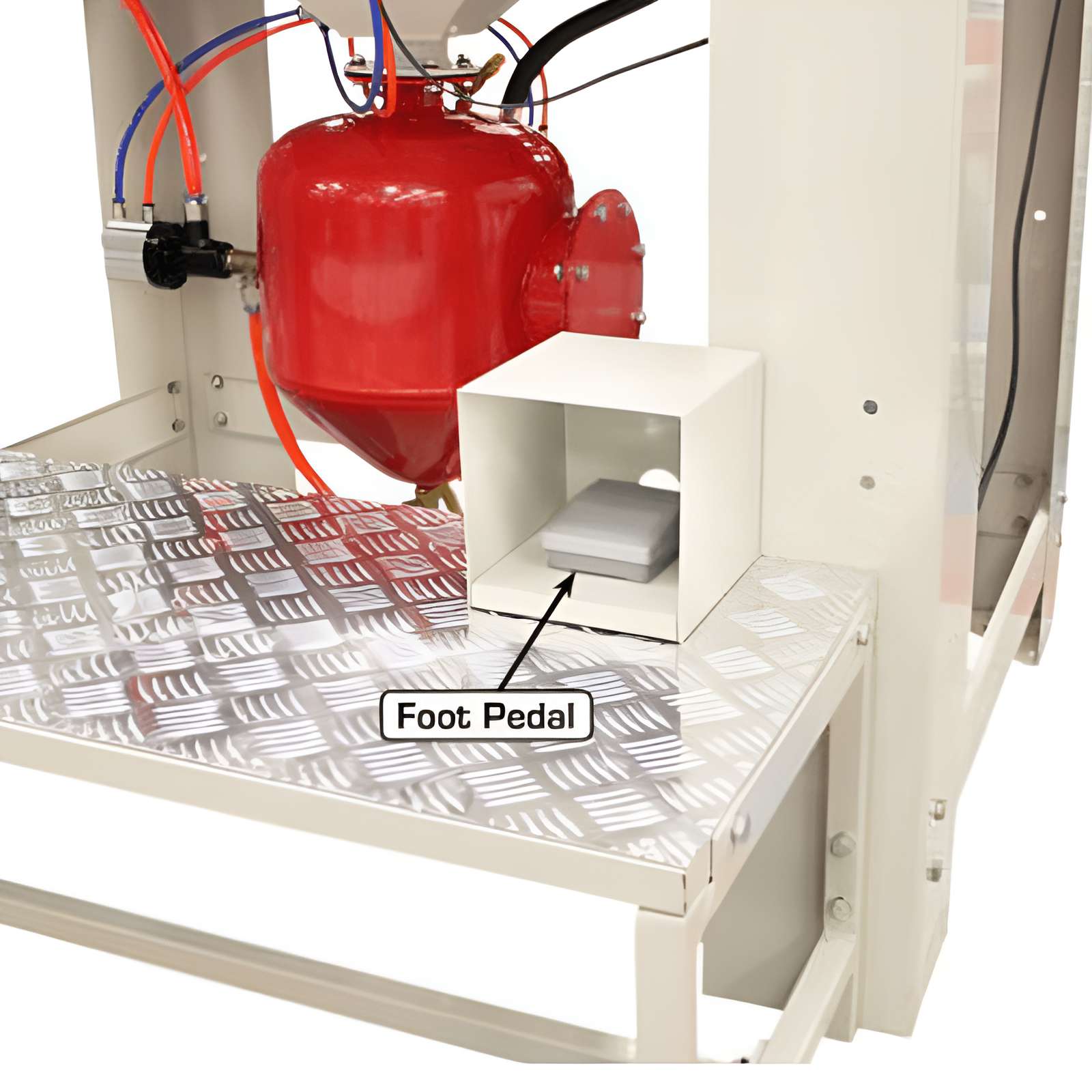PSBC990 Pressurized Large Sandblast Cabinet w/ Vacuum - Pedal View