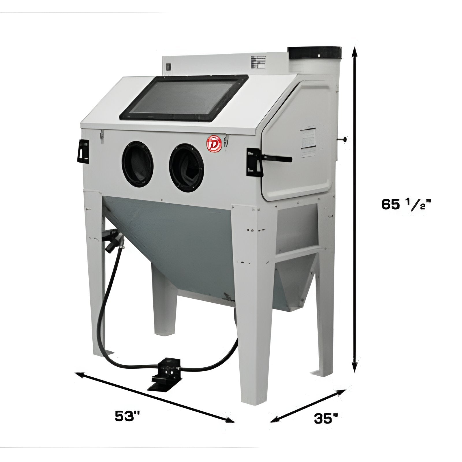 SBC420 Sandblast Cabinet w Vacuum Atlas View - Side View