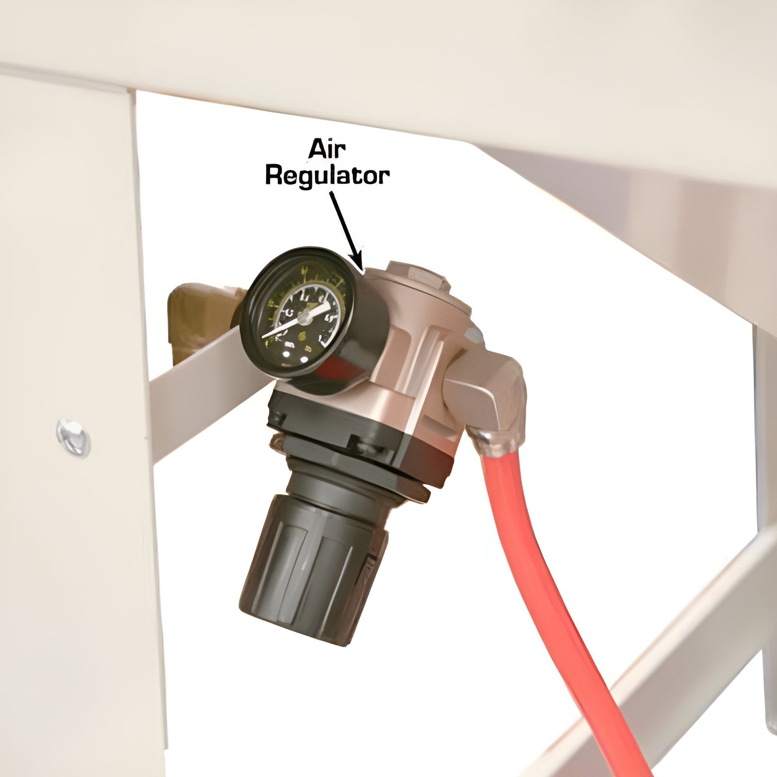 Atlas SBC990 Large Sandblast Cabinet w/ Vacuum - Regulator View