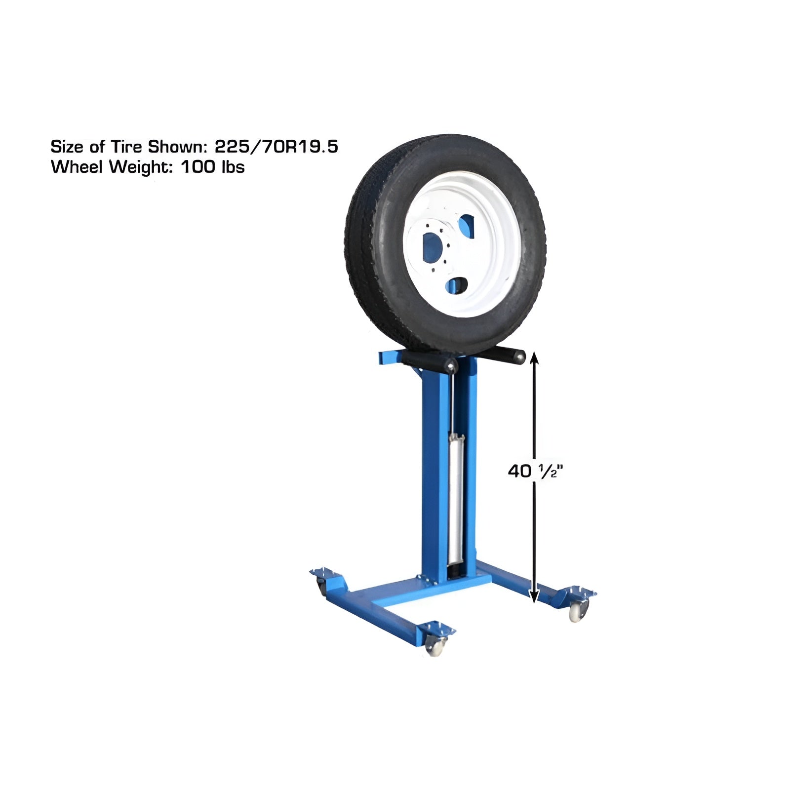 Atlas ATEATTC-AEZWL-2 Offset Pneumatic Portable Wheel Lift 180 lb. Capacity with Dimension View