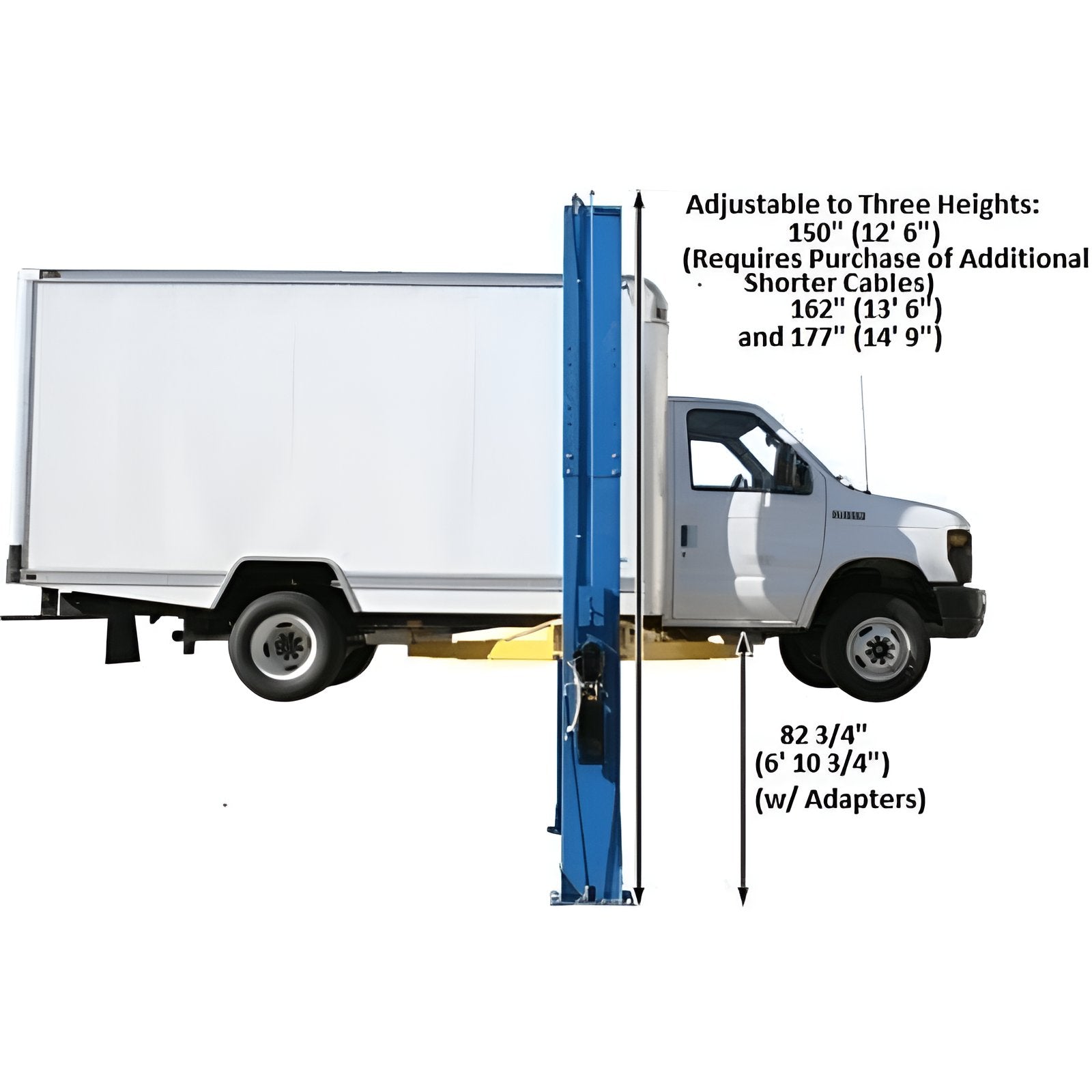Atlas PV15PX 15,000lb Overhead 2 Post Lift Side View
