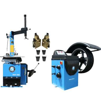 Atlas TC221 Tire Changer + WB11 Wheel Balancer Motorcycle Combo - Package View