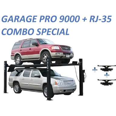 Atlas Garage Pro 9000 4 post lift with two RJ35 sliding jacks combo