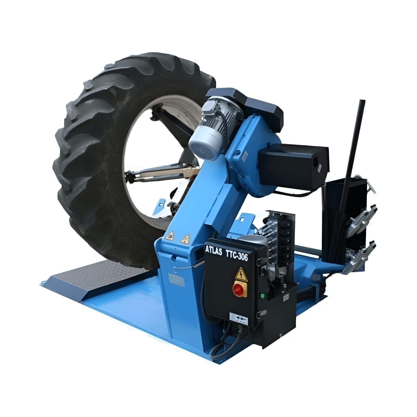 Atlas TTC306 Tire Changer Machine with Tire Clamping View