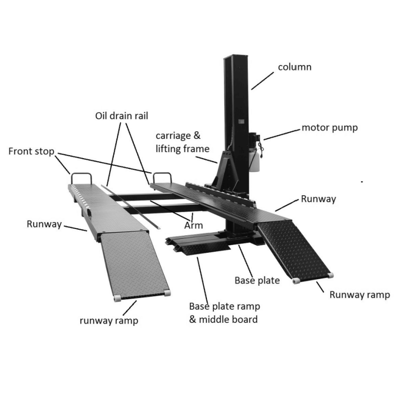 Tuxedo SP-6K-SS Single Column Parking Lift by - Specification