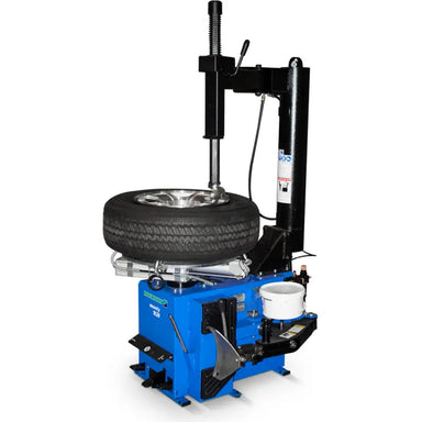 Monty 1620 Swing-Arm Tire Changer by Hofmann Front View with Tire