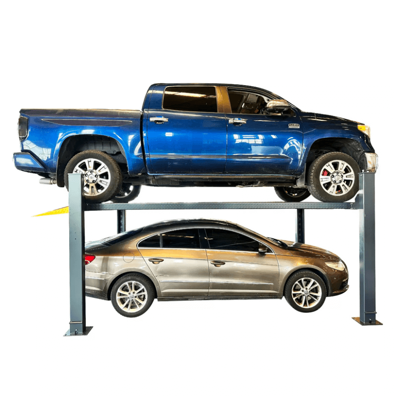 KT 4H850, 4 Post Parking Lift by Katool Side view with car