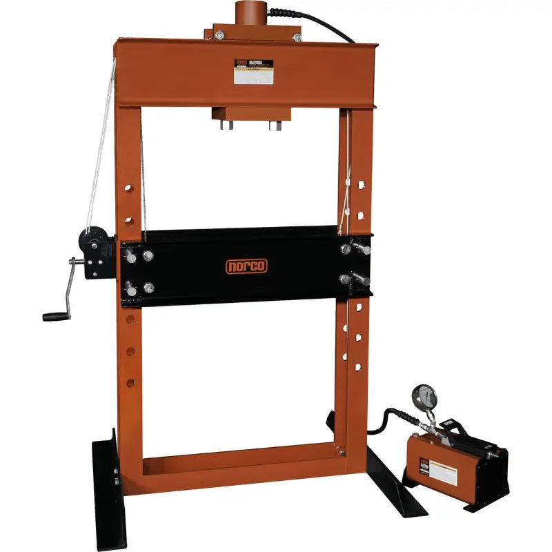 78077 50 Ton Capacity Air Hydraulic Pump Operated Shop Press w/ 13 1/4" Stroke by Norco Front View
