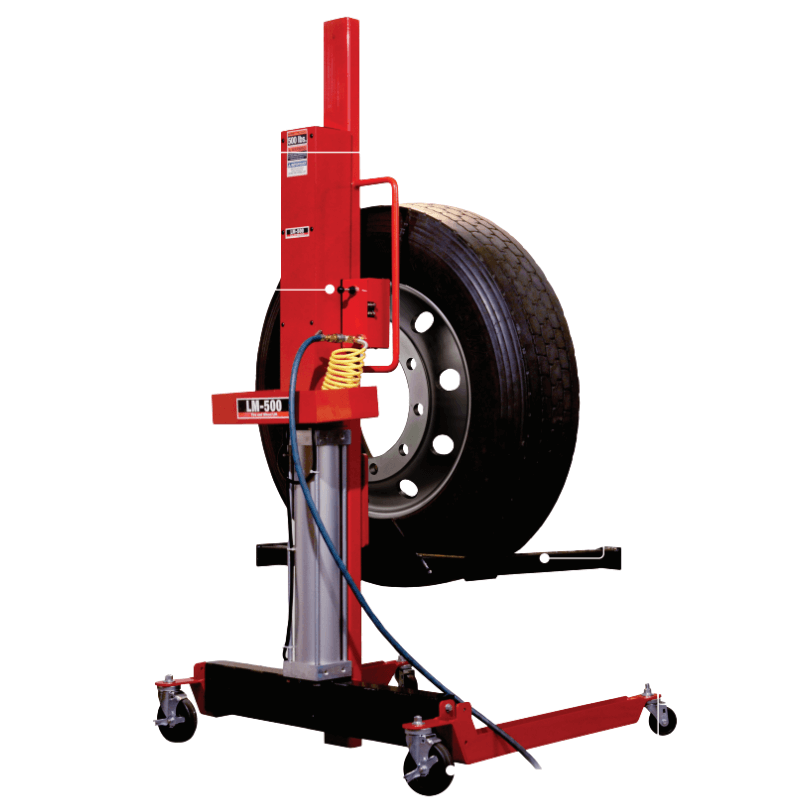 LM-500 Heavy Duty Air Operated Tire & Wheel Lift by QSP with wheel side view