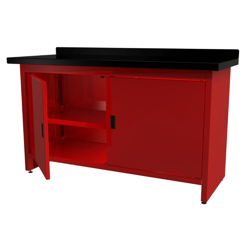 WB-200-24 Heavy-Duty Work Bench - Enclosed Cabinet by QSP Front View