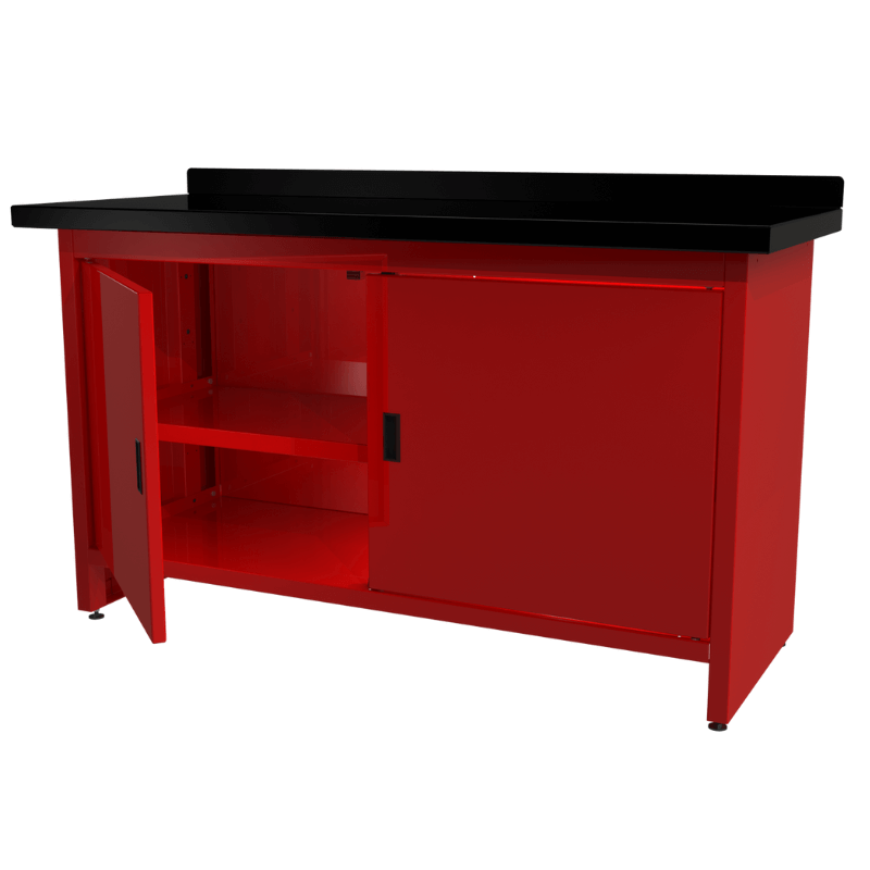QSP WB-200-30 Enclosed Cabinet Work Bench front View by Quality Stainless Products