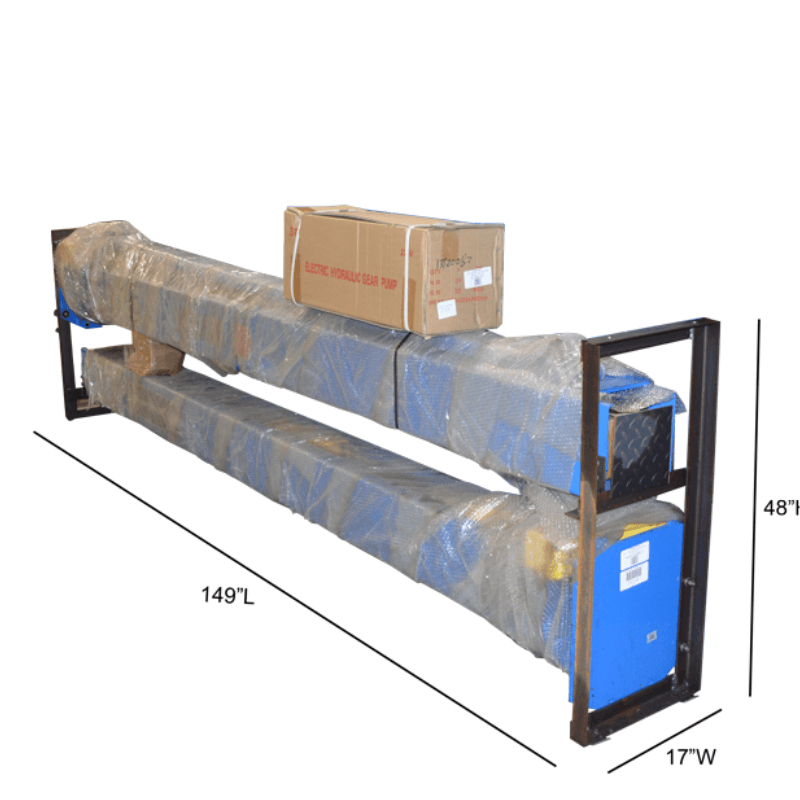 Titan HD2P-10000AC-D 2-Post Direct Drive Lift Dimension View