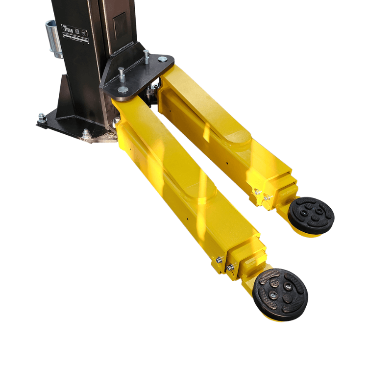 12,000lb 2 Post Lift - Clear Floor Titan HD2P-12KMSC Arms View