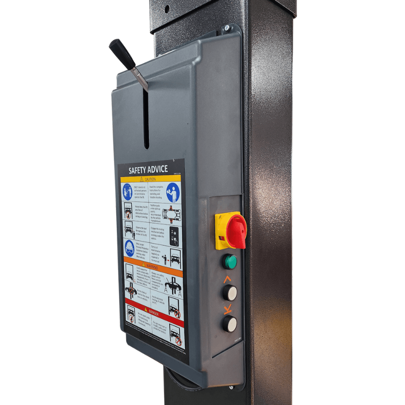 Titan HD2P-12KMSC 12,000lb 2 Post Lift - Clear Floor Buttons View