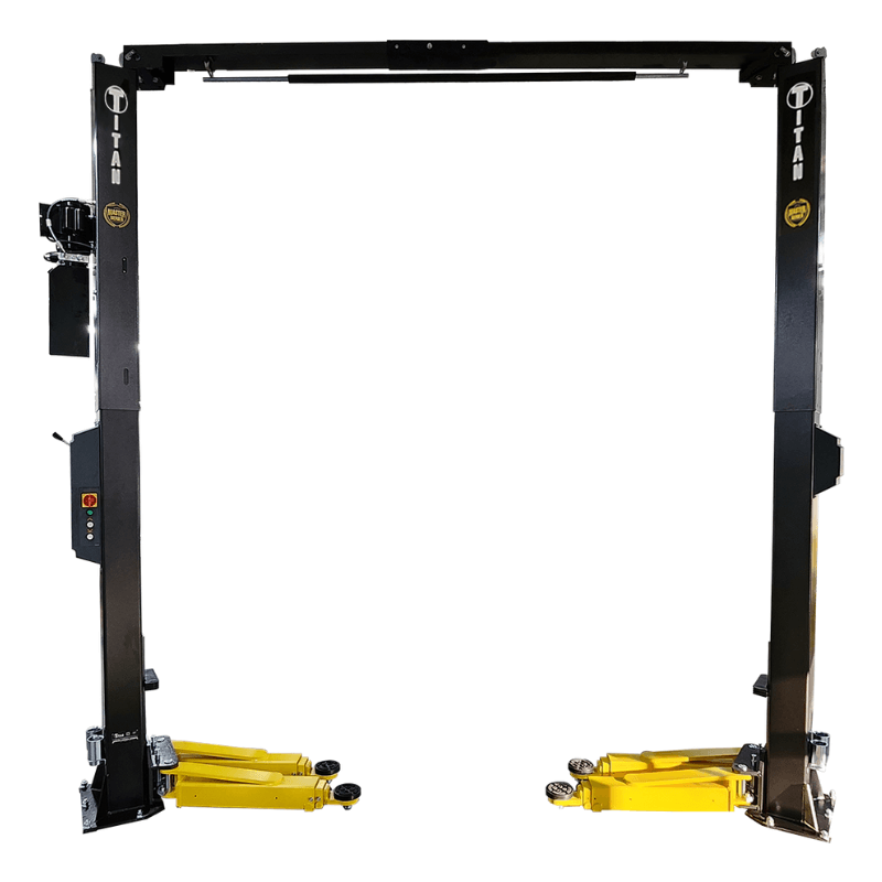 HD2P-12KMSC 12,000lb 2 Post Lift - Clear Floor by Titan Front View