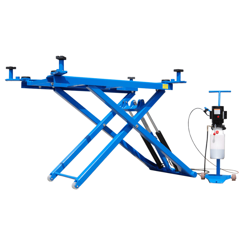 6,000 lb  Capacity Mid Rise Scissor Lift Titan MRL-6000 Side view no car