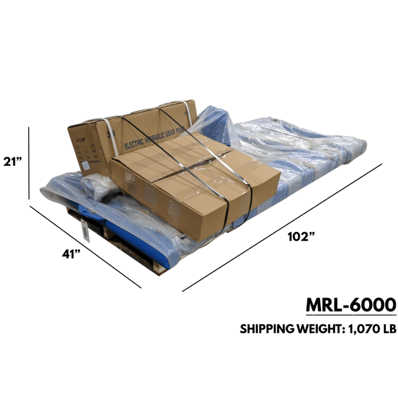 6,000 lb Capacity Mid Rise Scissor Lift Titan MRL-6000 Package View