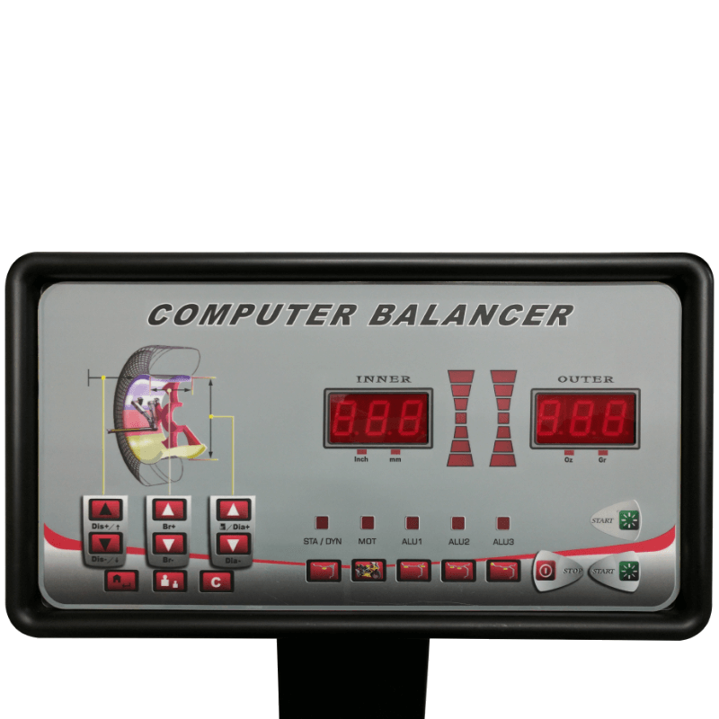 XL Tool 44" Wheel Balancer Titan WB-400 Panel View