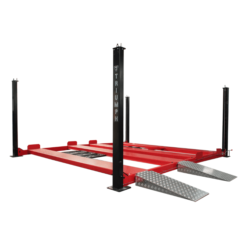 NSS9000, 9,000lb Double Wide Vehicle Storage Lift by Triumph Semi Side View