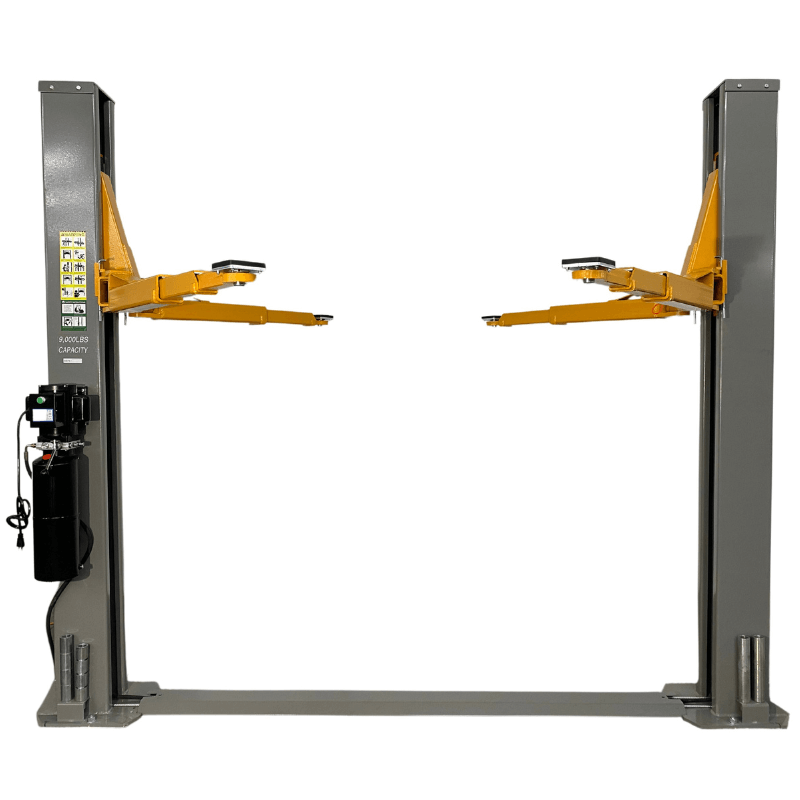 Triumph NT9, 9,000 lb 2 Post Lift - Low Ceiling Front View High Arms