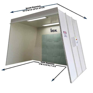 Open Front Paint Booth PSB-AFOFB1388-AK with Dimension view