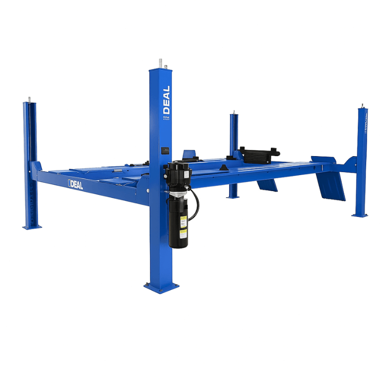 iDeal CK-FP14KA with CX-IWA-60-2000T-K and RAJ-7K-H Combo 4 Post Lift View