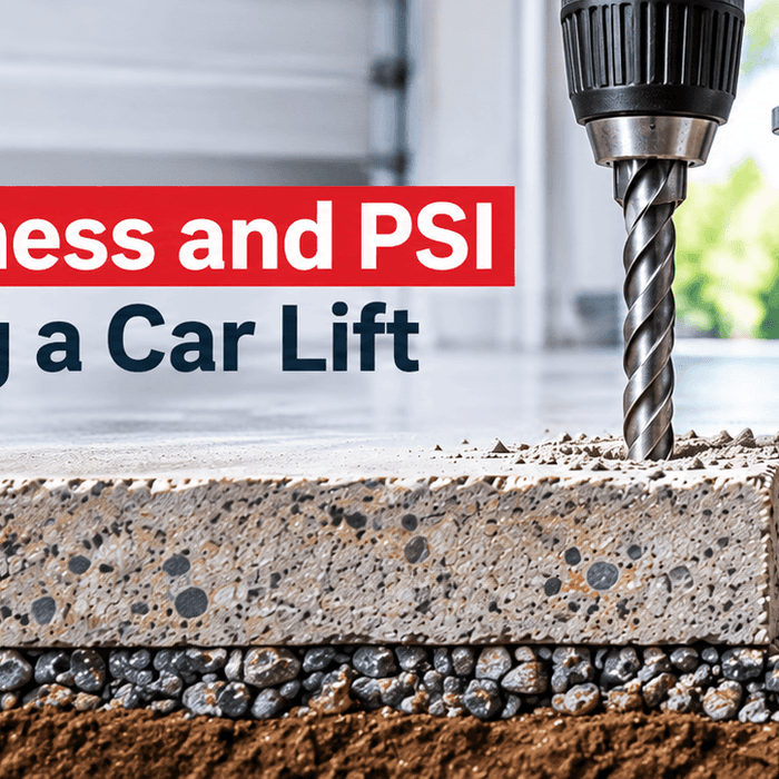 how to measure concrete thickness for a car lift installation