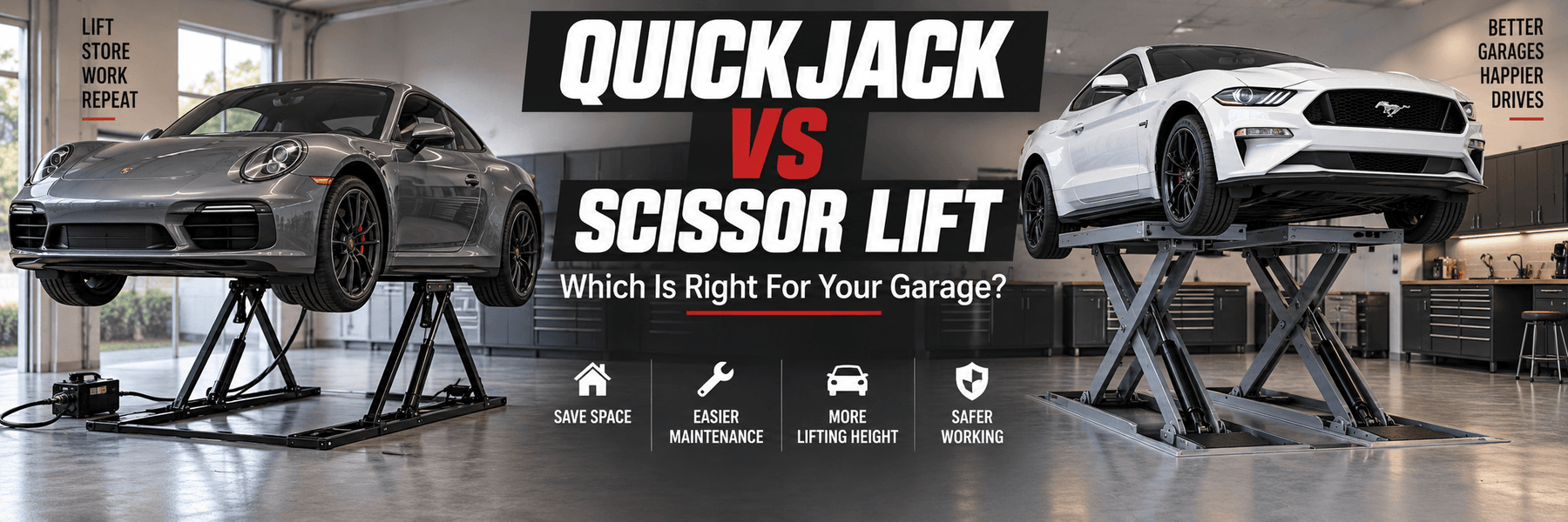 quick jack versus scissor lift - comparison article blog