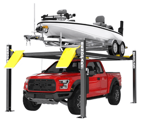 Boat Lifts for Garage - Picture of Truck and Boat on Lift