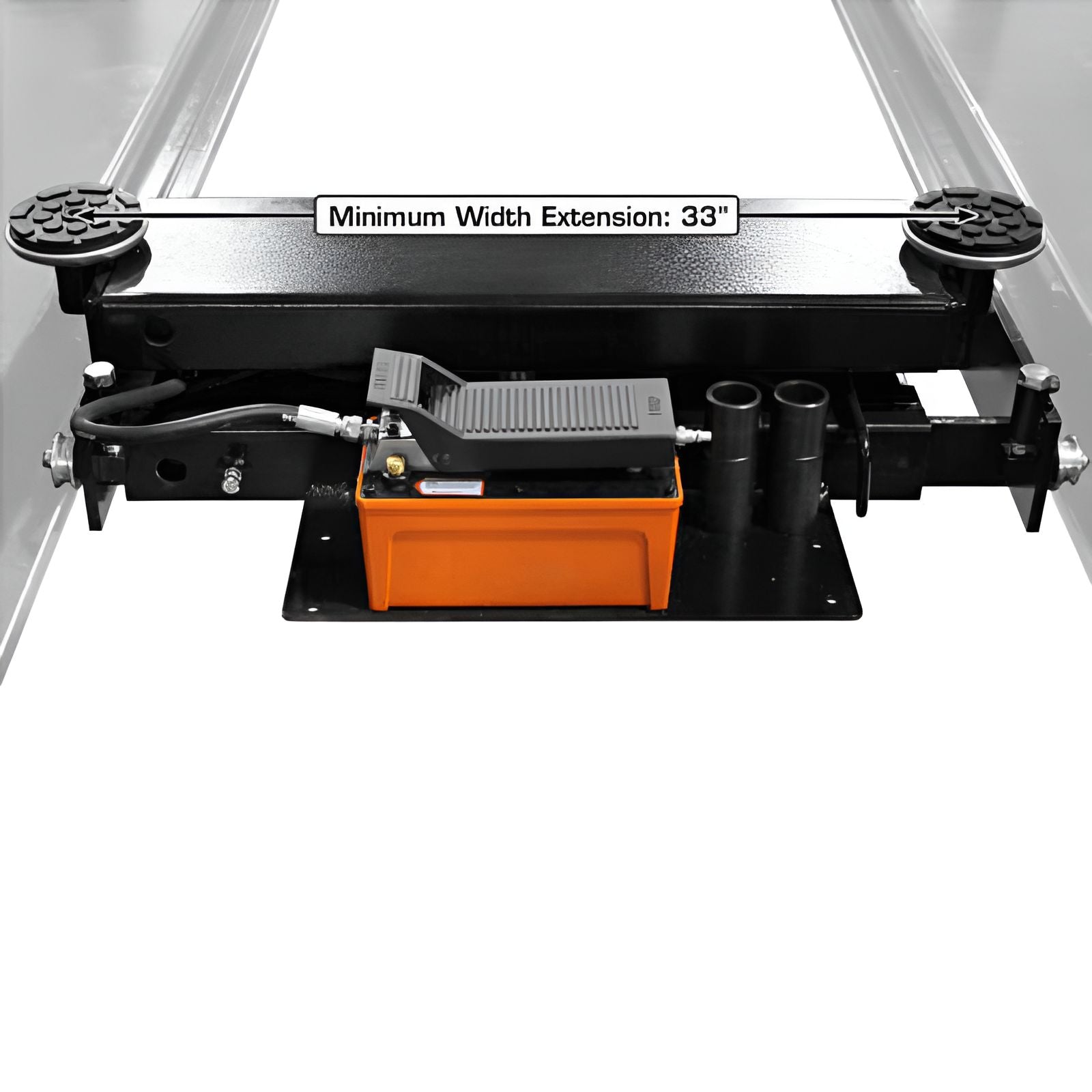 Atlas RJ6BK Air Rolling Jack Center View with Dimension