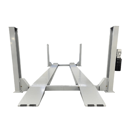 White metal 4 Post car Lift on a transparent background