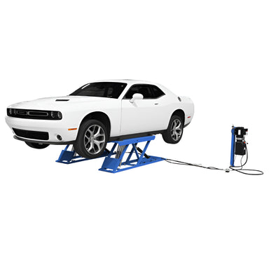 6PL 6,000lb Low Rise Scissor Lift - Open Center Side View with Panel
