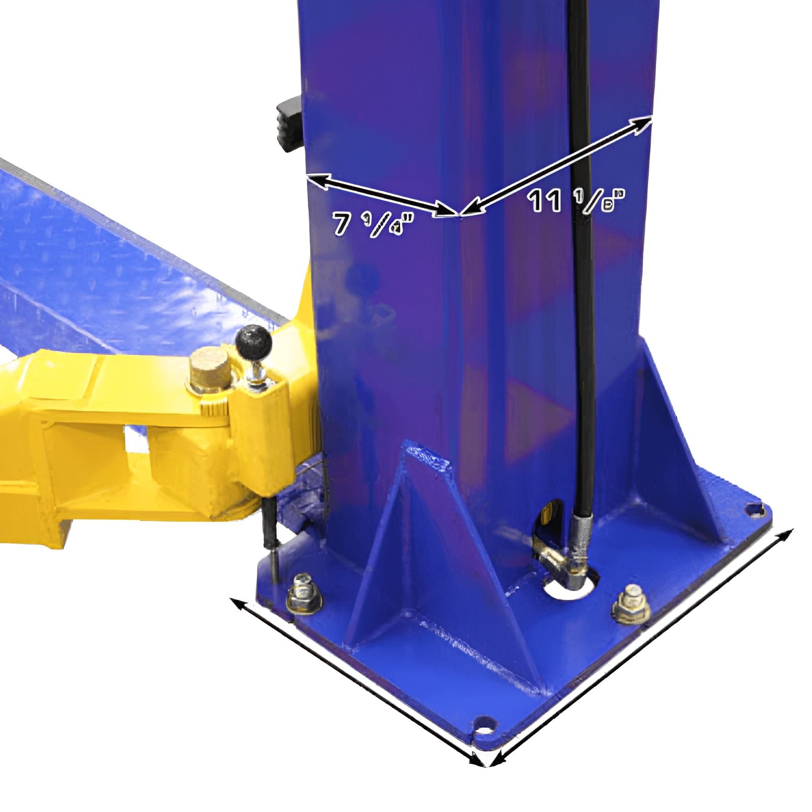 Atlas 9KBP 9,000lb 2 Post Lift w/ Lawn Mower Adapter Foot Base View