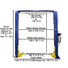 9KOH 9,000 lb 2 Post Lift Front View with Dimension