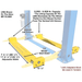 Atlas 9OHSC 2-Post Lift + Lawn Mower Adapter Combo With Dimensions View