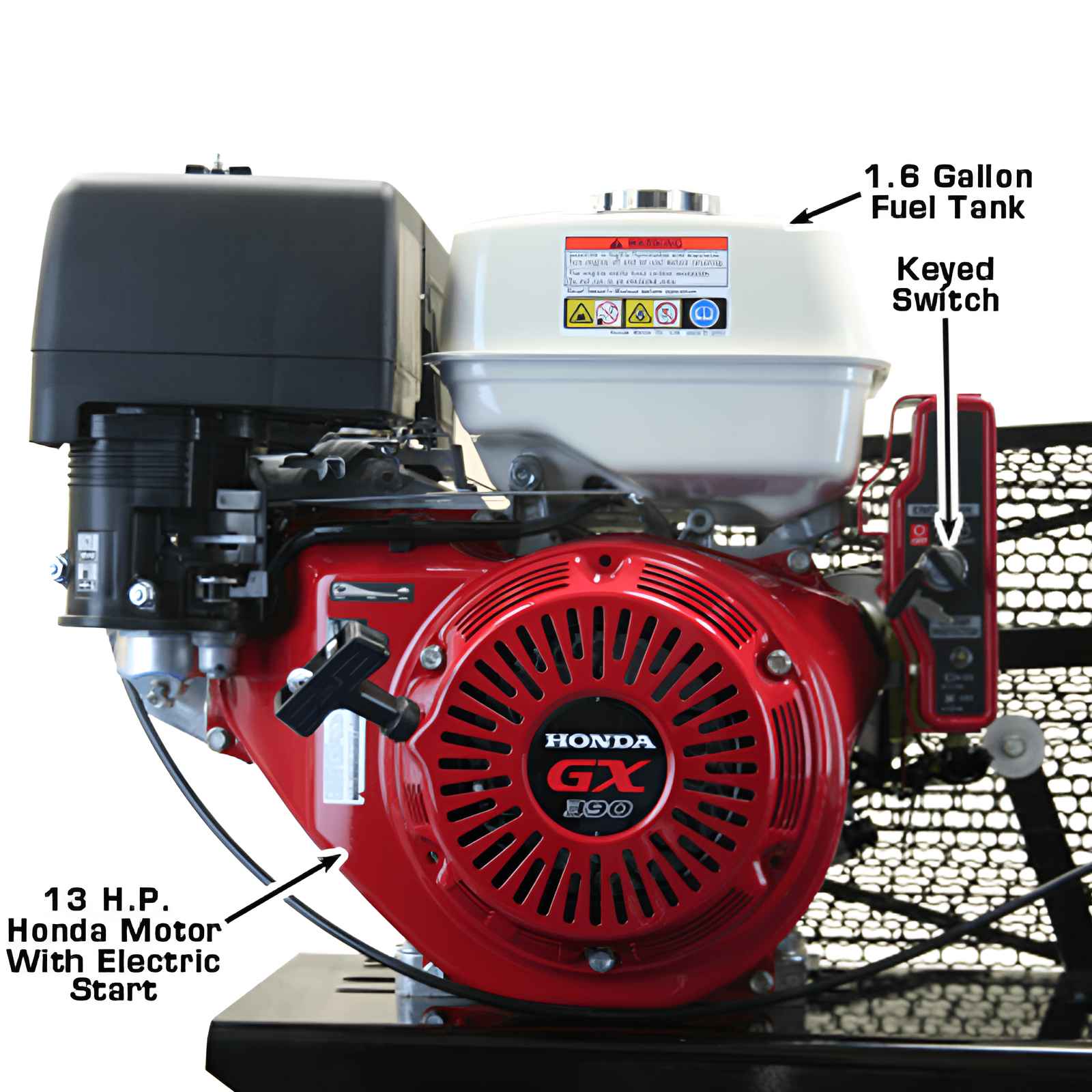 AF13 Gas-Powered Air Compressor - Motor View