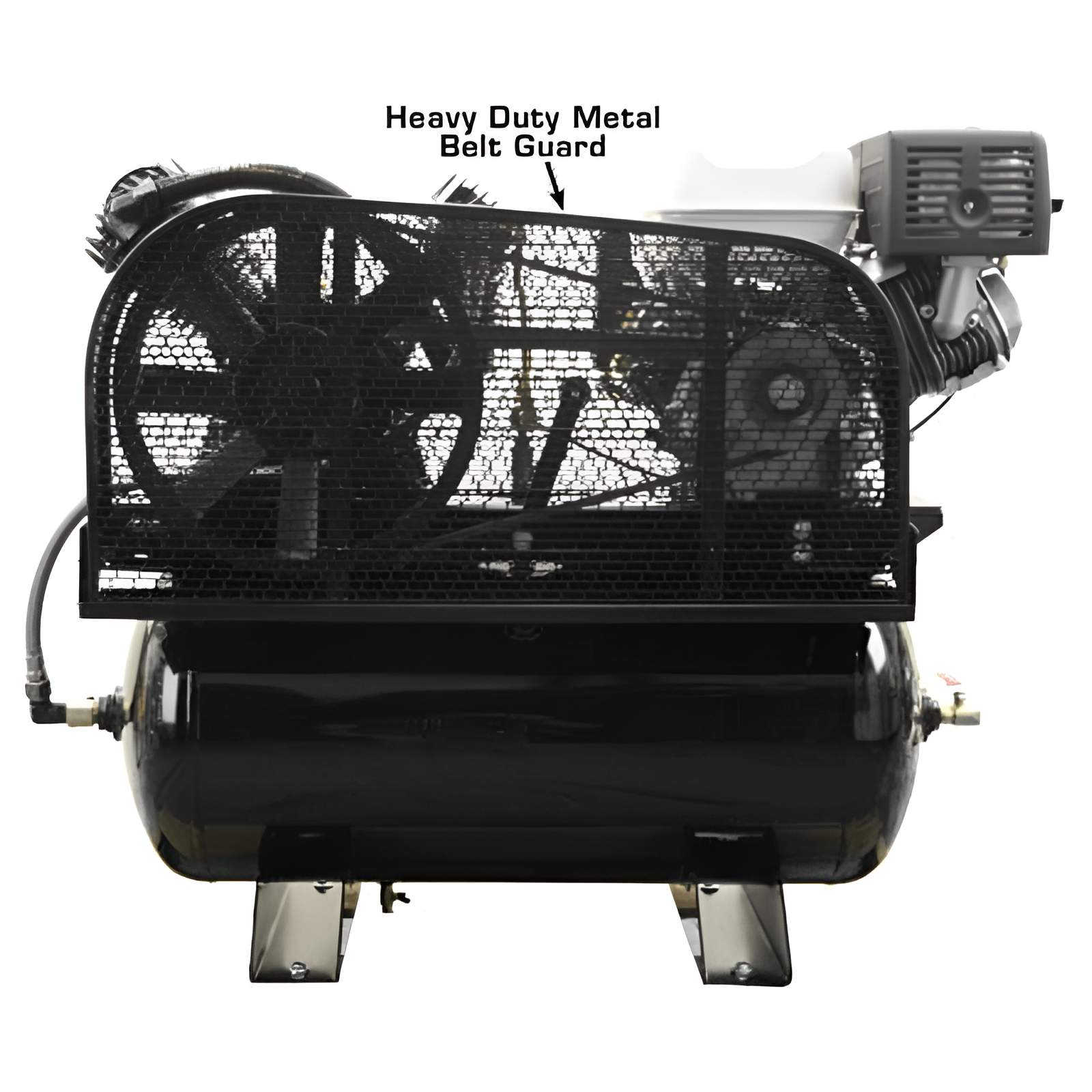 Atlas AF13 Gas-Powered Air Compressor - Metal Guard View