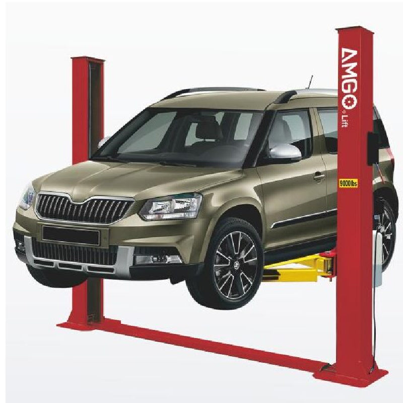 BP-9X, 9000 lb 2 Post Car Lift - Low Ceiling Height - Low Profile Side View