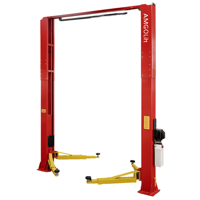OH-18, 18000 Lb 2 Post Lift - Heavy Duty - Red Frame Side View