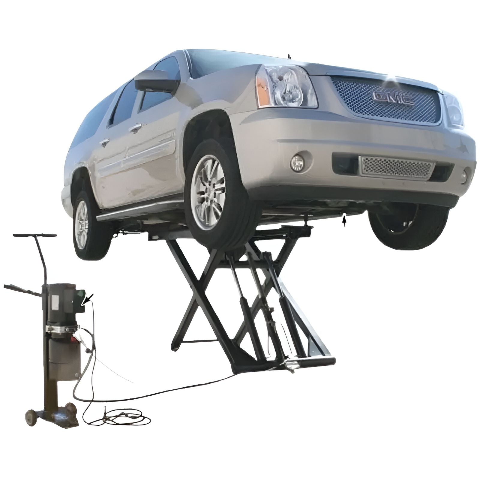 Atlas 6MR 6,000 lb Mid Rise Scissor Lift - Portable Semi Side View with Panel