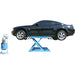  7K-KWIK-BAY 7,000 lbs Mid Rise Scissor Lift - Portable Full Side View with Car and Panel