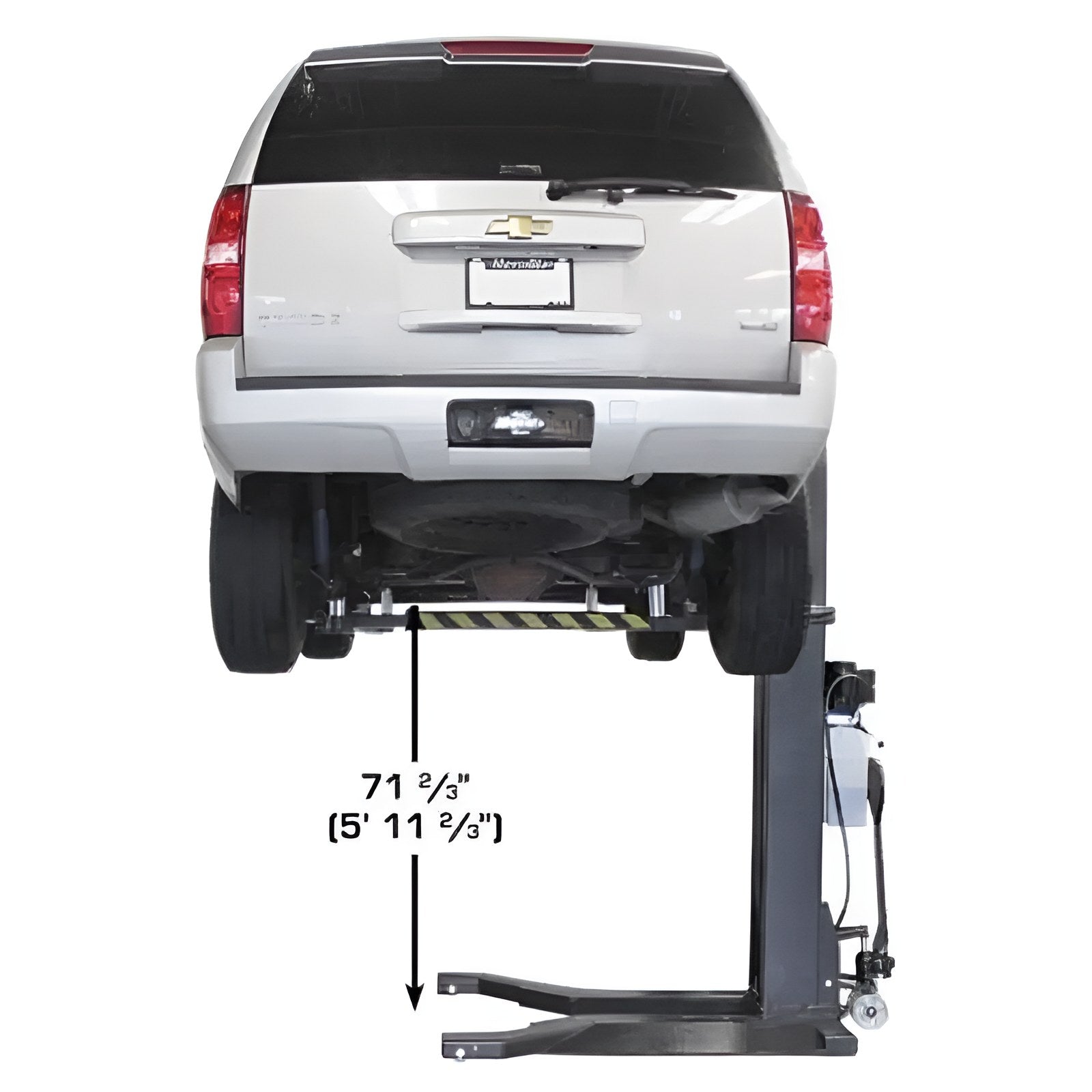 PSP-6000 6,000 lbs Portable Single Post Lift Back View