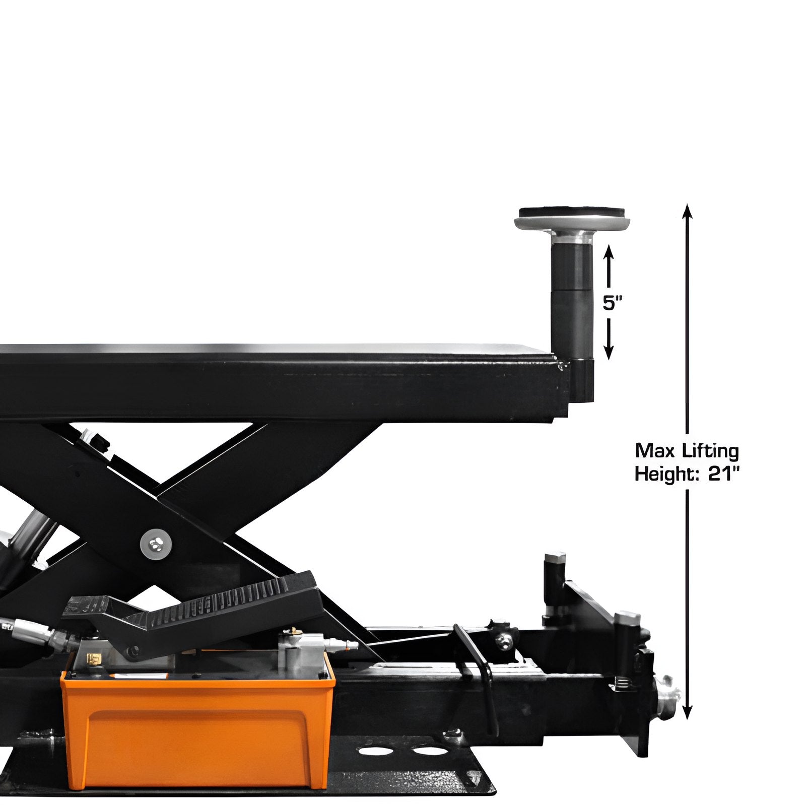 RJ6BK 6,000 lb Rolling Bridge Jack - Hydraulic Side View lifting