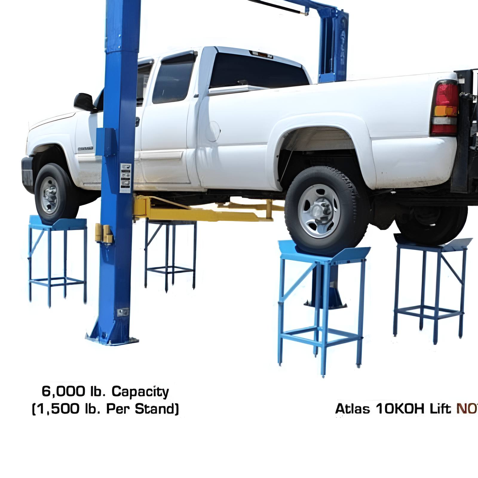 ATEATTD-SLJ-A000 Alignment Wheel Stand Package Side View with Car and Wheel Stand Below