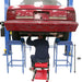Atlas ATEATTD-SLJ-A000 Alignment Wheel Stand Package Back View with Car and Person Below at the Car with Stand